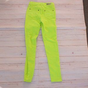 Justice Premium Neon Yellow Stretch Jeans Size‎ 14